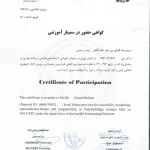 گواهی حضور در سمینار آموزشی برنامه نویسی بدنسازی مربی اِس جِی زینب رحیمی