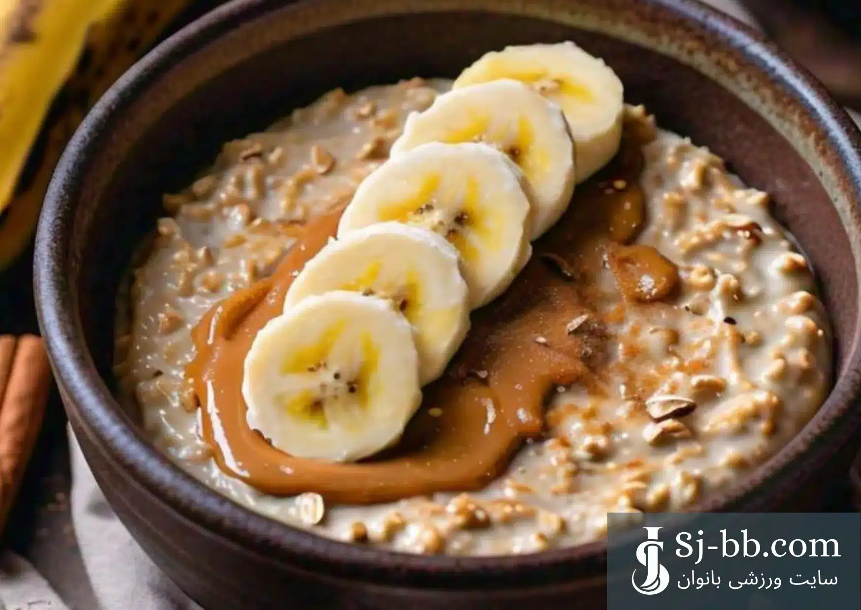 اوتمیل موز و کره بادام زمینی