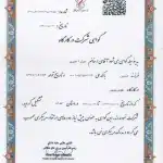 گواهی شرکت در کارگاه طراحی تمرین مربی اِس جِی میترا امیری