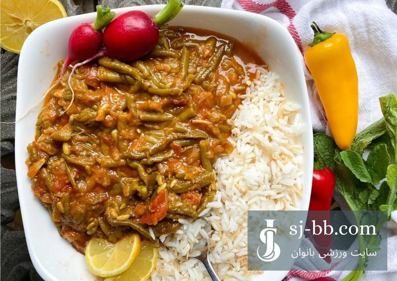 مواد لازم برای طرز تهیه خوراک لوبیا سبز