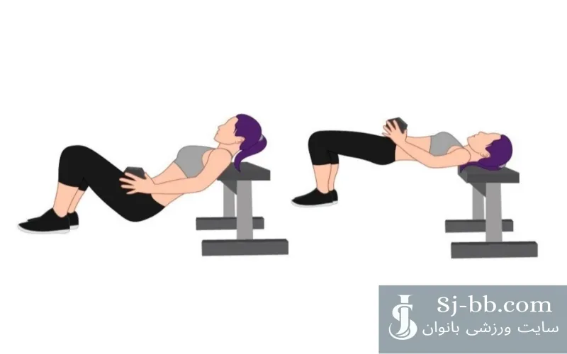حرکت هیپ تراست دمبل با کنترل فرم و تکنیک صحیح
