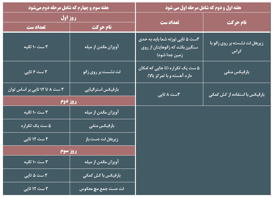 برنامه تمرینی ۳۰ روزه برای افزایش تعداد بارفیکس