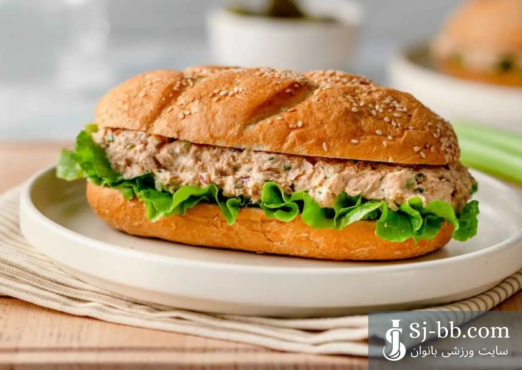ساندویچ تن ماهی و سبزیجات