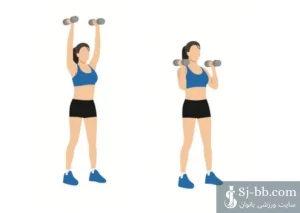 اجرای حرکت پرس سرشانه دمبل موازی (نظامی) برای تقویت عضلات سرشانه بانوان (Dumbbell Shoulder Press Neutral Grip for Strengthening Shoulder Muscles)