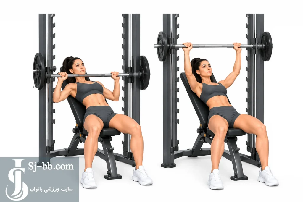 پرس بالاسینه اسمیت؛ تمرینی مؤثر برای ساخت و تقویت بخش بالایی عضلات سینه